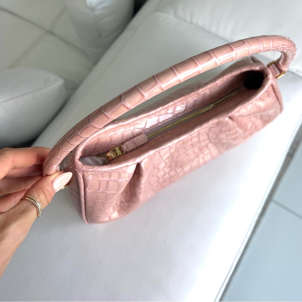 New Elleme Dimple Elegant Pink Crocodile-Embossed Women's Bag - Picture 7 of 15